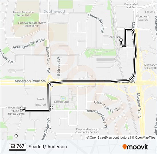 767 bus Line Map