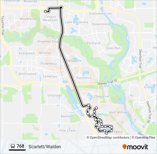 Plan de la ligne 768 de bus