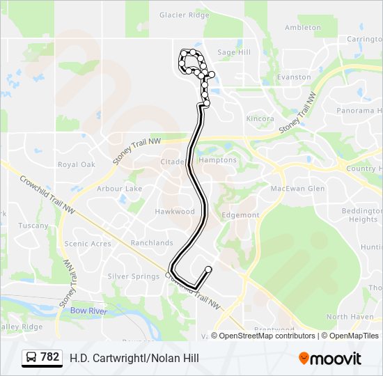 Plan de la ligne 782 de bus