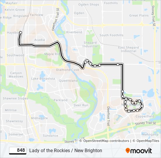 848 bus Line Map