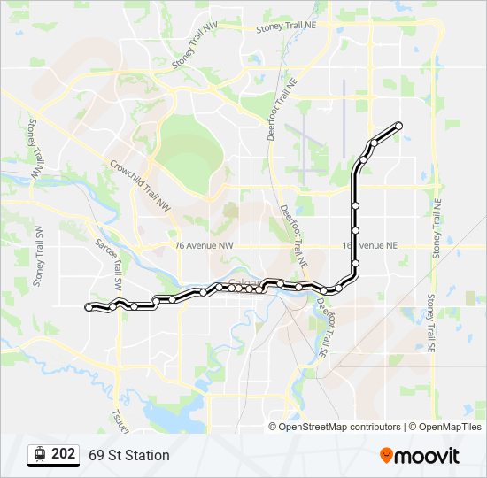 Plan de la ligne 202 de tram