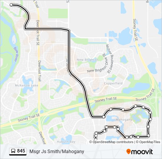 845 bus Line Map