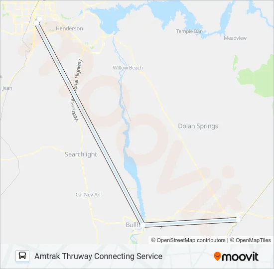 AMTRAK THRUWAY CONNECTING SERVICE Bus Line Map