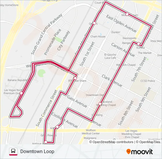 DOWNTOWN LOOP Bus Line Map