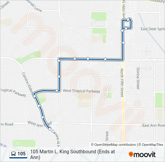 105 Bus Line Map