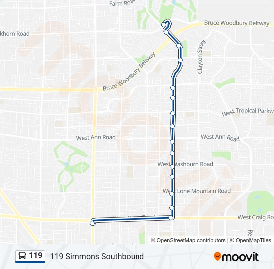 119 bus Line Map