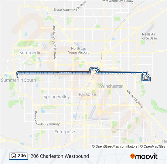 206 Route: Schedules, Stops & Maps - 206 Charleston Westbound (Updated)