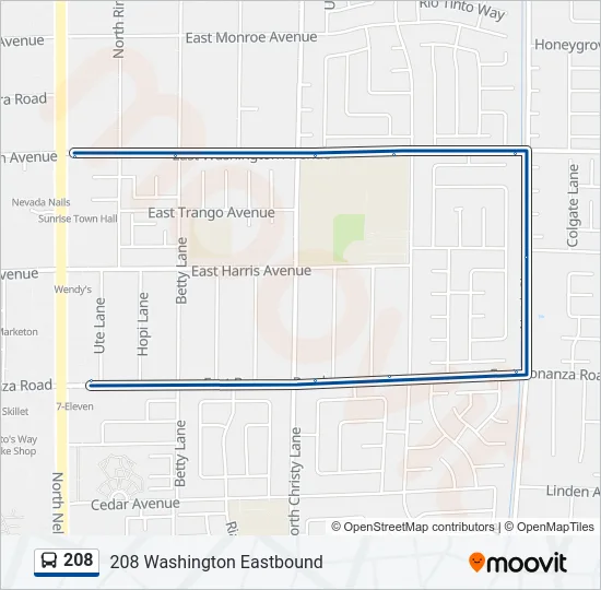 208 Bus Line Map