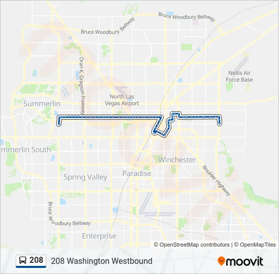 208 Bus Line Map