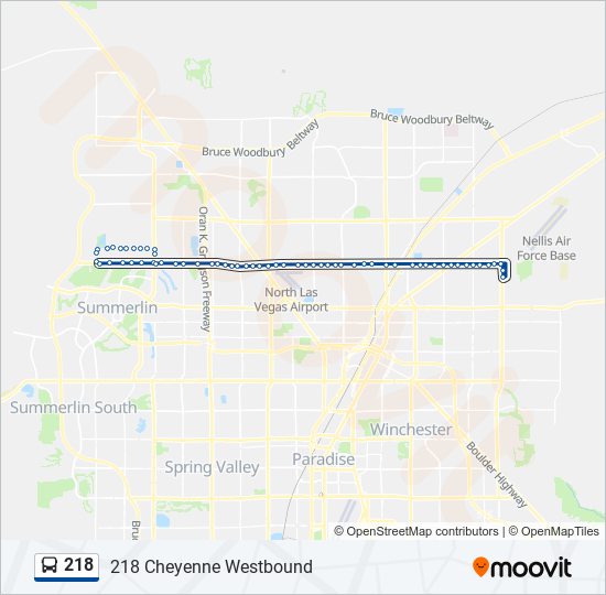 218 Route: Schedules, Stops & Maps - 218 Cheyenne Westbound (Updated)