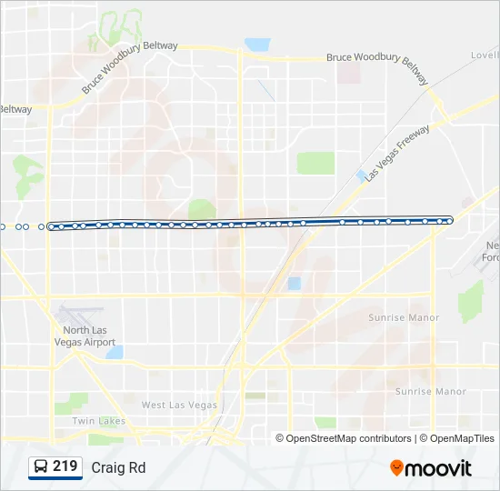 219 Bus Line Map