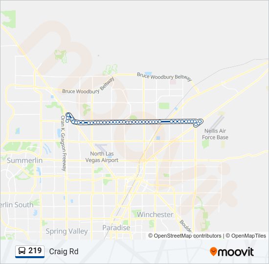 219 bus Line Map