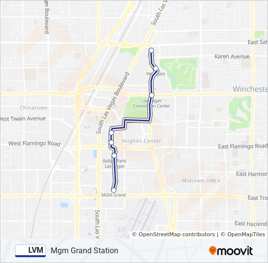 Official Route Map of the Las Vegas Monorail