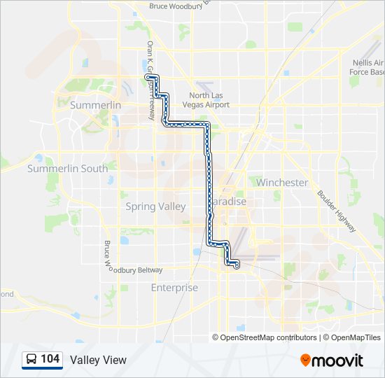 104 bus Line Map