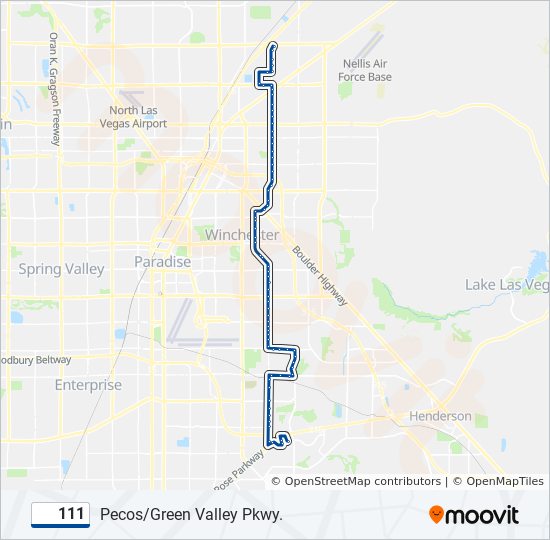 Mapa de 111 de autobús