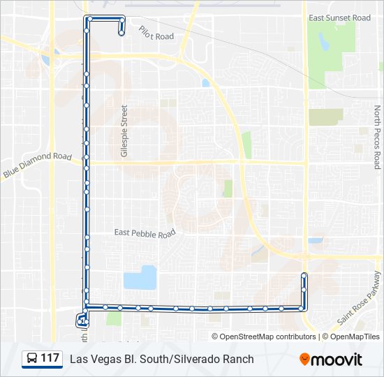 Mapa de 117 de autobús