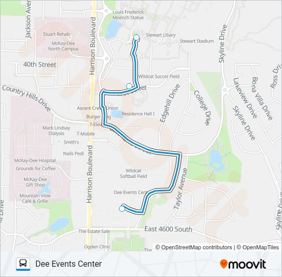 OGX WILDCAT SHUTTLE Bus Line Map