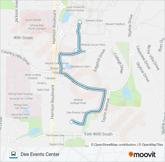 OGX WILDCAT SHUTTLE Bus Line Map