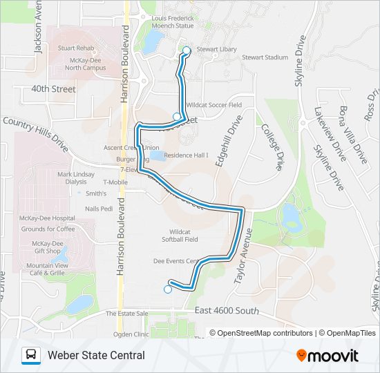 OGX WILDCAT SHUTTLE Bus Line Map