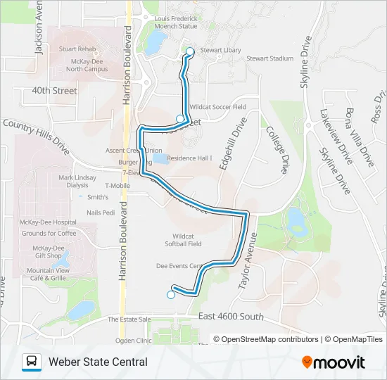 OGX WILDCAT SHUTTLE Bus Line Map