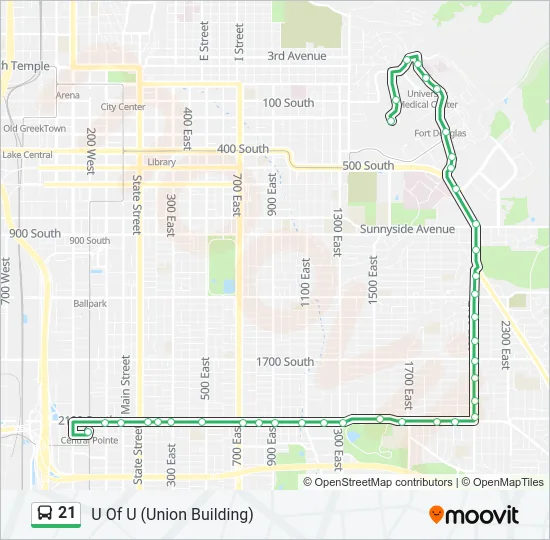 21 Bus Line Map