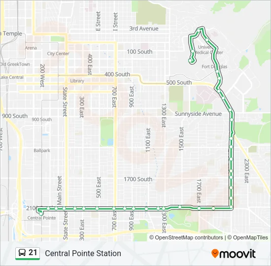 21 Bus Line Map
