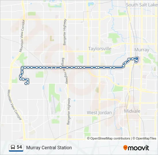 54 Bus Line Map