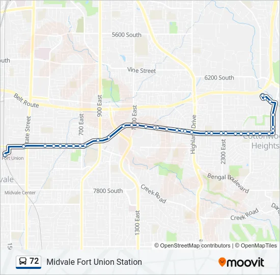 72 Bus Line Map