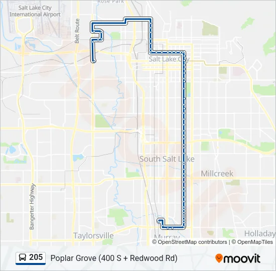 205 Bus Line Map