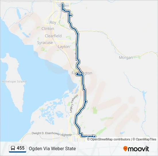 455 Bus Line Map