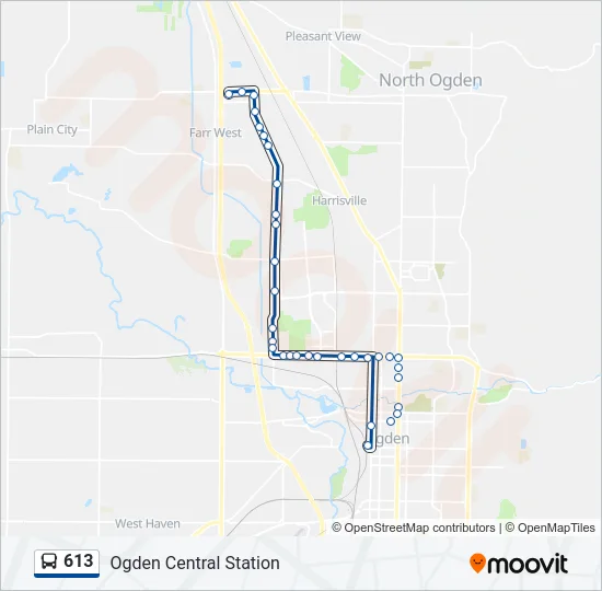 613 Bus Line Map
