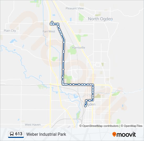 613 Bus Line Map