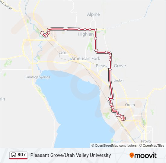 807 bus Line Map