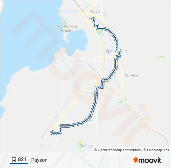 821 Bus Line Map
