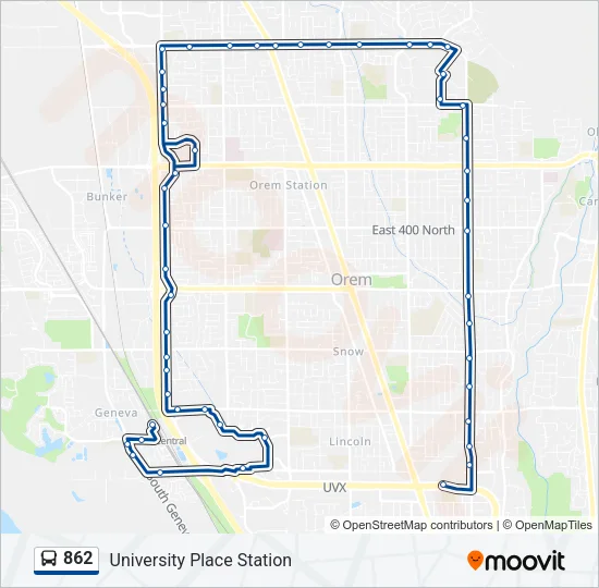 862 Bus Line Map