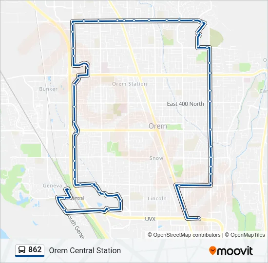 862 Bus Line Map