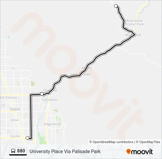 880 Bus Line Map