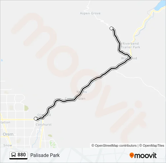 880 Bus Line Map
