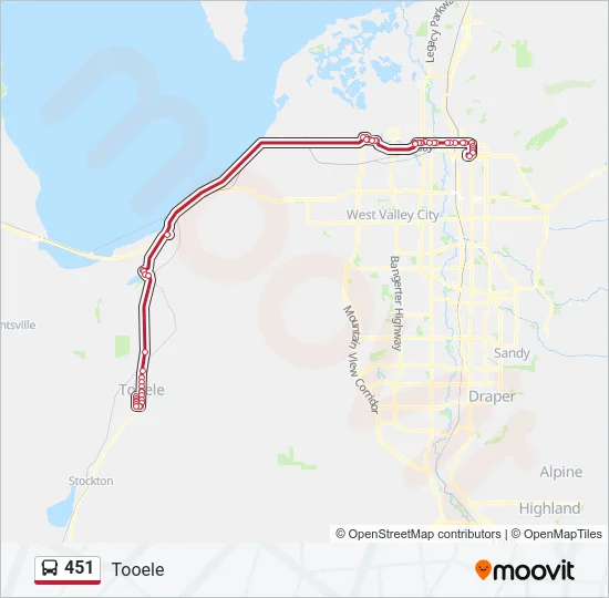 451 Bus Line Map