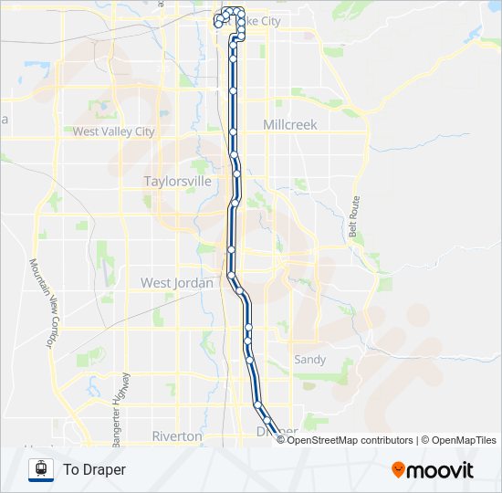 TRAX BLUE LINE Light Rail Line Map