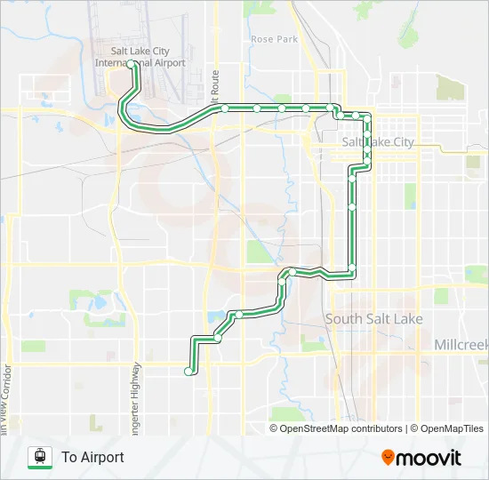 TRAX GREEN LINE Light Rail Line Map