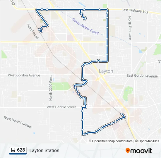 628 Bus Line Map