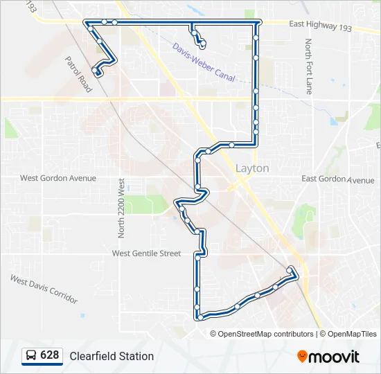 628 Bus Line Map