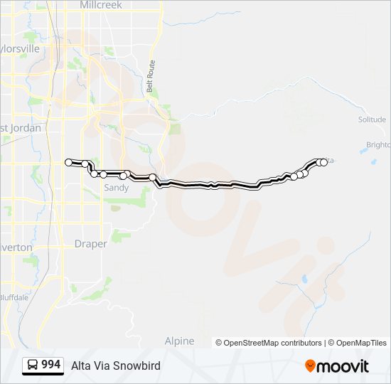 994 Route Schedules Stops Maps Alta Via Snowbird Updated 