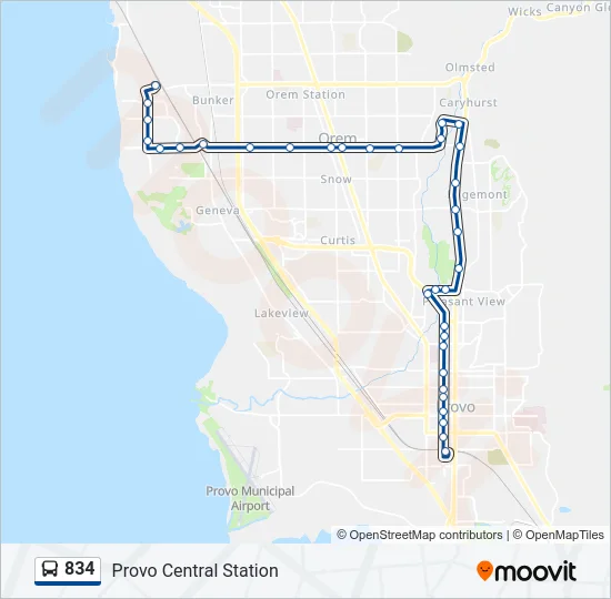834 Bus Line Map