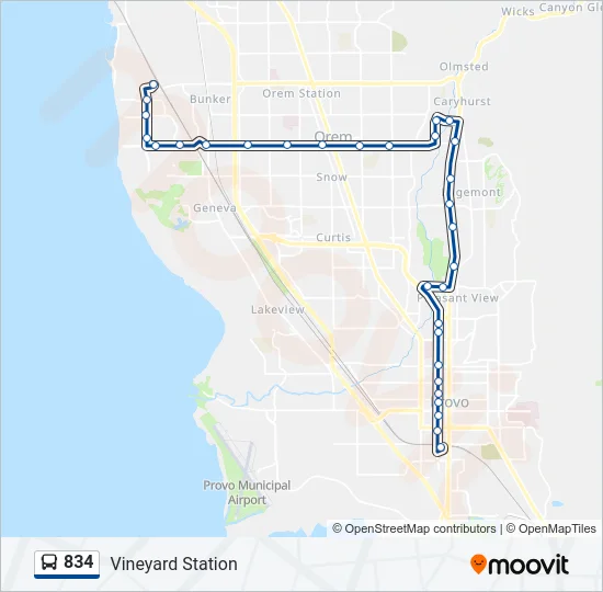 834 Bus Line Map