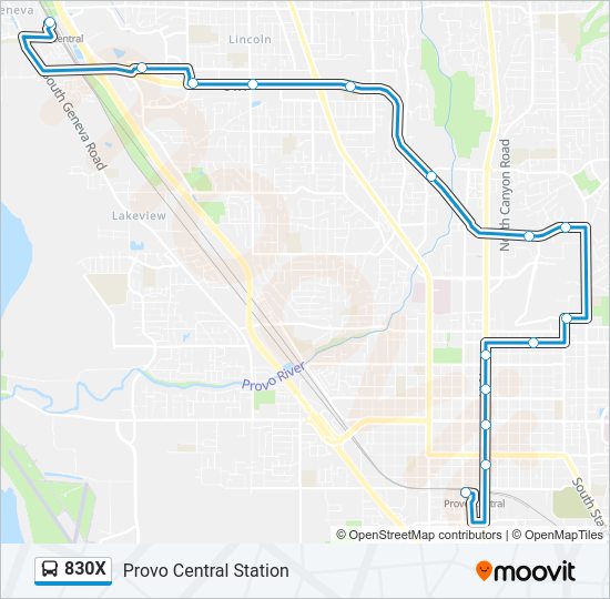 830X Bus Line Map