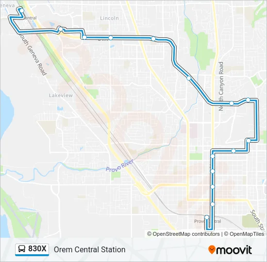 830X Bus Line Map