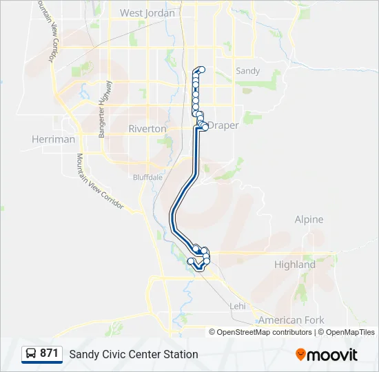 871 Bus Line Map