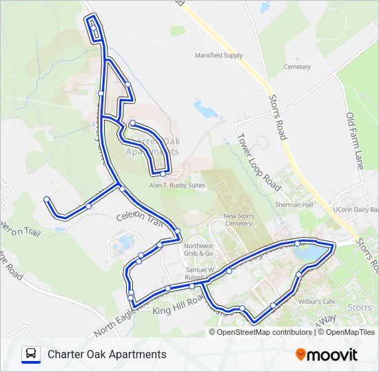 BLUE/PARKING EXPRESS Bus Line Map